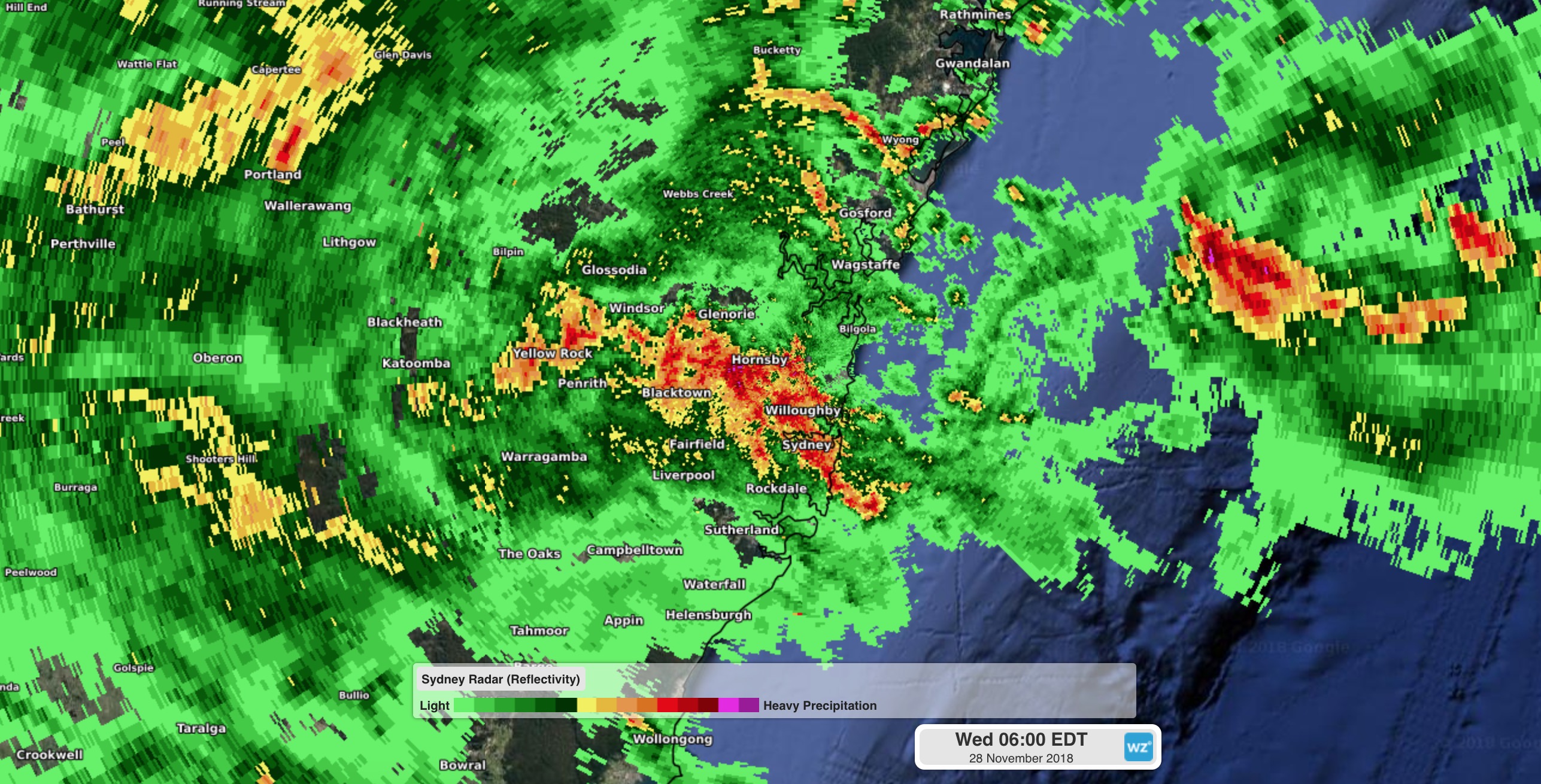 Severe storms strike Sydney as low pressure system deepens